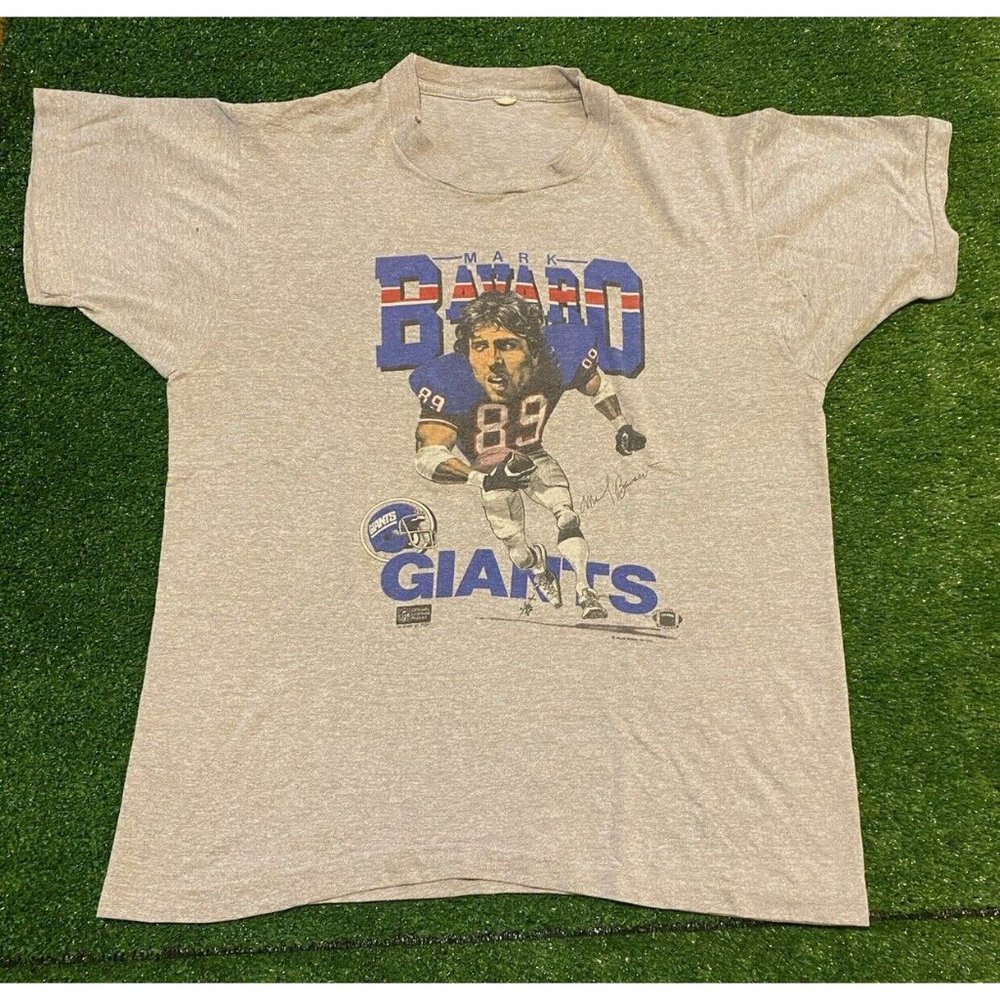 Vintage New York Giants tshirt small adult Mark Bovaro Salem Sportswear gray 90s